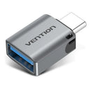 Vention USB-C Male to USB 3.0 Female OTG Adapter Gray Aluminum Alloy Type