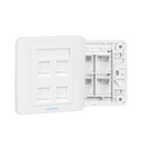 Vention 4 Port keystone Jack Wall Plate White 86 Type