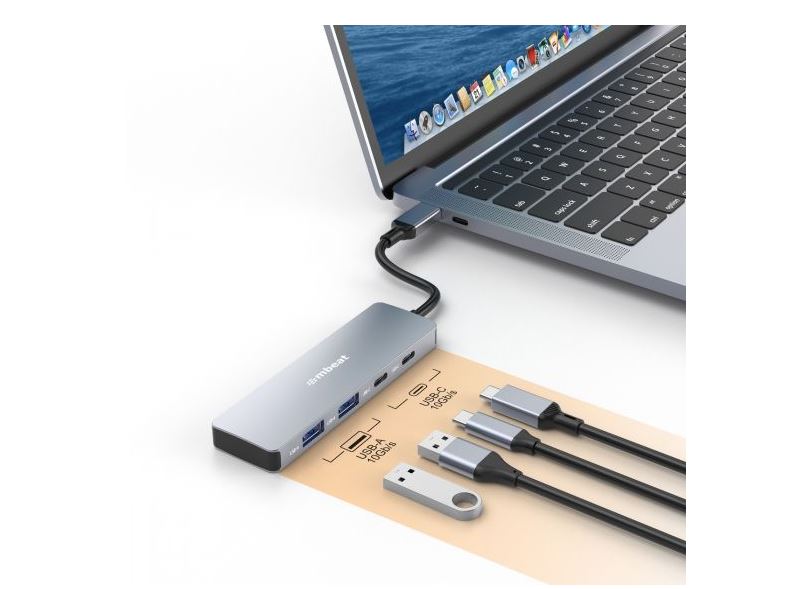 mbeat Elite 4-Port 10Gbps USB-C Gen 2 Hub (2A+2C)