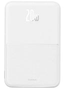 OS-Baseus MagPro Magnetic Bracket Wireless Fast-Charging Power Bank 5000mAh 20W Stellar White(with Simply Series Charging Cable Type-C to Type-C (20V/3A) 30cm White)