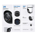 TP-Link Tapo C510W Outdoor Pan/Tilt Security WiFi Camera, 2k 1080P, 360  horizontal and 130 vertical view, Power : AC Adapter
