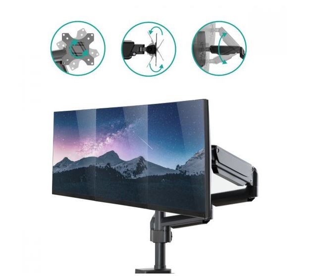 Mbeat activiva ErgoLife Triple Monitor Screen Gas Spring Monitor Arm