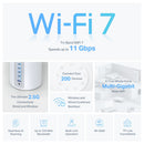 TP-Link Deco BE65, BE1100, Wi-Fi 7 Whole-Home Mesh System - 2 Pack