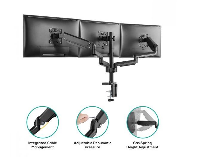 Mbeat activiva ErgoLife Triple Monitor Screen Gas Spring Monitor Arm