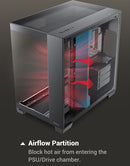 Antec Constellation C8 Full-View E-ATX 440mm GPU. Full Tower Case BLACK