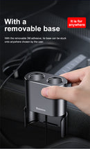Baseus High Efficiency One to Two Cigarette Lighter(dual-cigarette lighter 80W +dual USB 3.1A)Black