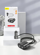 Baseus High Efficiency One to Two Cigarette Lighter(dual-cigarette lighter 80W +dual USB 3.1A)Black