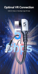 Vention USB 3.0 C Male to C Male Right Angle VR Cable 3M Gray Aluminum Alloy Type