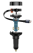 Baseus Enjoyment Pro Car Charger Retractable USB C & iPhone Cable 60W Cluster Black