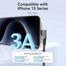 Vention USB 2.0 Type-C Male to Type-C Male Right Angle 3A Cable 2M Gray Aluminum Alloy Type