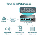 TP-Link TL-SF1005P 5-Port 10/100Mbps Desktop Switch With 4-Port PoE