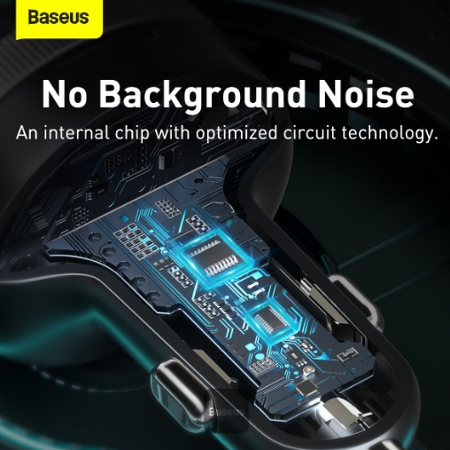 Baseus FM Transmitter & Car Wireless  Charger (Wireless 5.0+5V/3.4A) Black