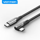 Vention USB 2.0 Type-C Male to Type-C Male Right Angle 3A Cable 1M Gray Aluminum Alloy Type