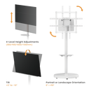 Bracom Heavy-Duty Mobile TV Floor Stand upto 86 inch TV White