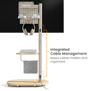 Bracom Mobile TV Display Floor Stand with Integrated Cable Management Fine Texture Light Brown & Beech