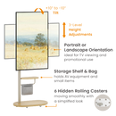 Bracom Mobile TV Display Floor Stand with Integrated Cable Management Fine Texture Light Brown & Beech