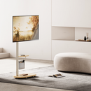 Bracom Mobile TV Display Floor Stand with Integrated Cable Management Fine Texture Light Brown & Beech