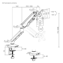 Bracom FlexPrecision Cost-Effective Gas Spring Monitor Arm with USB Ports White