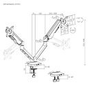 Bracom FlexPrecision Cost-Effective Gas Spring Dual Monitor Arm with USB Ports White
