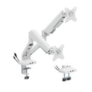 Bracom FlexPrecision Cost-Effective Gas Spring Dual Monitor Arm with USB Ports White