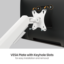 Bracom FlexPrecision Cost-Effective Gas Spring Monitor Arm with USB Ports White