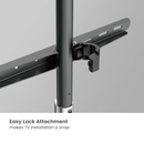 Bracom Tripod Stylish Easel Studio TV Floor Stand Matte Black & Walnut