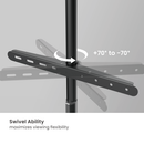 Bracom Tripod Stylish Easel Studio TV Floor Stand Matte Black & Walnut