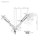 Bracom Super Economical Gas Spring Dual Monitor Arm with USB Ports Black