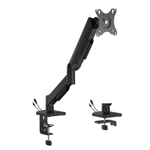 Bracom Super Economical Gas Spring Monitor Arm with USB Ports Black