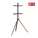 Bracom Tripod Stylish Easel Studio TV Floor Stand Matte Black & Walnut