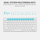 Rapoo E9050L Wireless Multi-mode Ultra-slim 78 Key Keyboard with Bluetooth and 2.4g White
