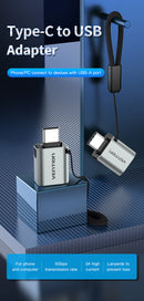 Vention USB-C Male to USB 3.0 Female OTG Adapter Gray Aluminum Alloy Type