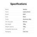 Vention Foldable Laptop Stand Silver Aluminum Alloy Type