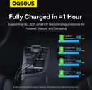 Baseus Enjoyment Pro Car Charger Retractable USB C & iPhone Cable 60W Cluster Black