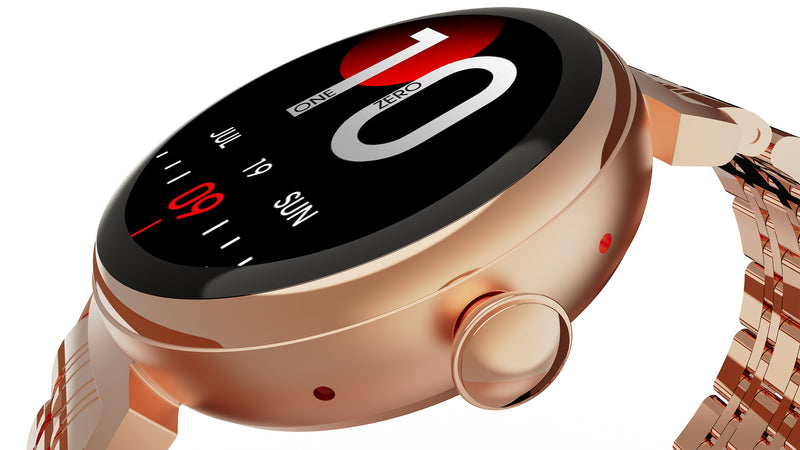 HiFuture Aura, outdoor bluetooth calling smartwatch, 1.04" AMOLED Display,  Rose Gold