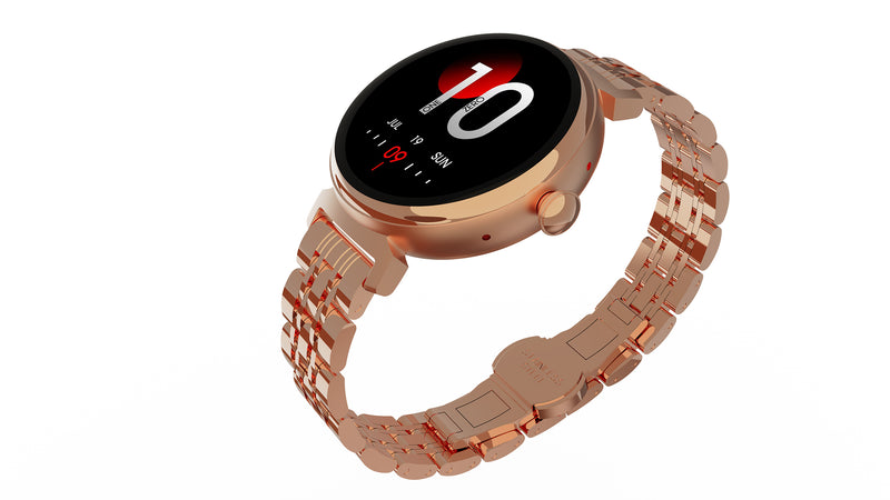 HiFuture Aura, outdoor bluetooth calling smartwatch, 1.04" AMOLED Display,  Rose Gold