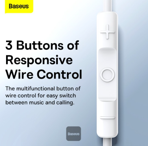 Baseus Encok Type-C Lateral In-Ear Wired Earphone C17 White