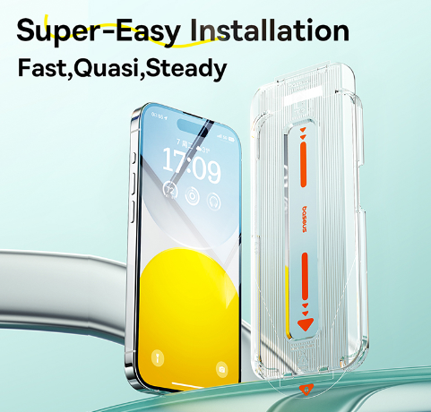 OS-Baseus Sapphire series Privacy Protection Tempered Glass Screen Protector for IPhone 15 Pro Max