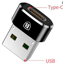 Baseus Type-A Female to Type C USB Male Adapter Converter Black