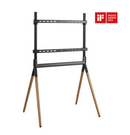 Bracom Easel Studio TV Floor Stands (Metal & Wood) up to 40kg Matte Black & Walnut