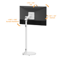 Bracom Fully-Adjustable, Mobile TV Display Mech Spring Floor Stand (Max. VESA: 200x200) White