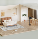 Bracom Fully-Adjustable, Mobile TV Display Mech Spring Floor Stand (Max. VESA: 200x200) White