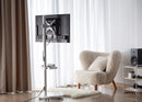 Mobile TV Stand. Spring assisted TV Floor Stand White Fit Most 17"-43"