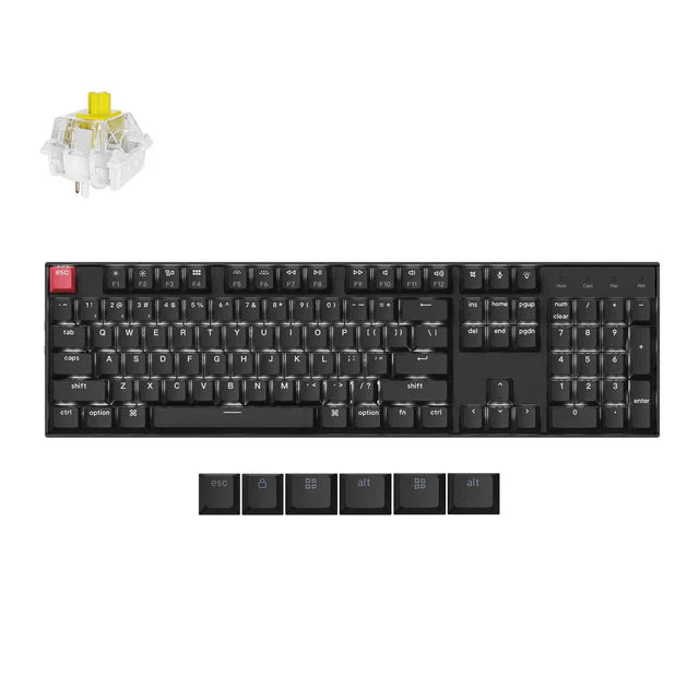 Keychron K10X-A4, 100% Full Size Lavout, QMK, White Backlight, Super Switch Banana, Wireless Mechanical Keyboard