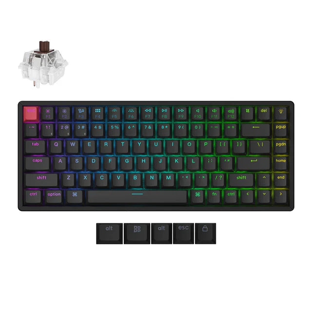 Keychron K2X-J3, 75% layout, QMK, RGB Backlight, Aluminum Frame Super Switch Brown, Hot-Swap, Wireless Mechanical Keyboard