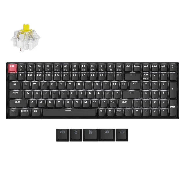 Keychron K4X-A4, 96% layout,  QMK, White Backlight, Super Switch Banana, Wireless Mechanical Keyboard