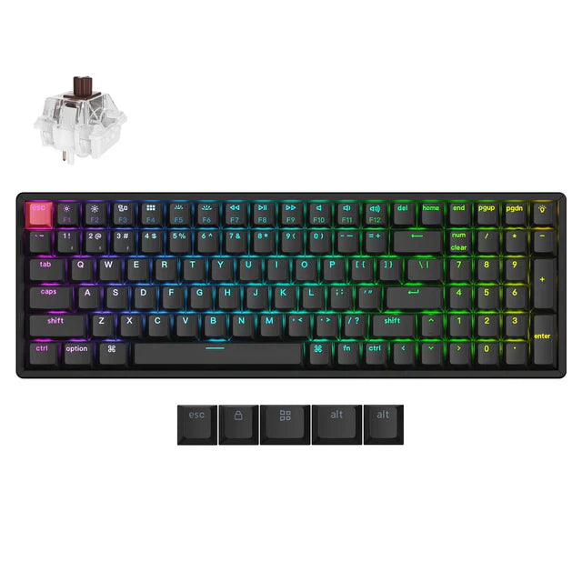 Keychron K4X-J3, 96% layout,  QMK, RGB Backlight, Aluminum Frame, Super Switch Brown, Hot-Swap, Wireless Mechanical Keyboard