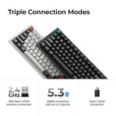 Keychron Q6 Ultra 8K Wireless White Silk POM Switch BROWN Custom Mechanical Keyboard