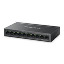 Mercusys MS110CMP, 8-Port 10/100 Mbps + 2-Port Gigabit Desktop Switch with 8-Port PoE+