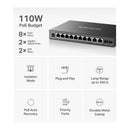 Mercusys MS112GMP Multi-port Gigabit Desktop Switch with PoE+